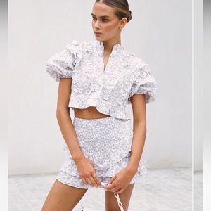 Sabo skirt Nico ruched shorts and cropped top size XS